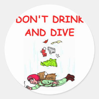 skydiving classic round sticker