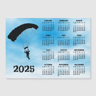 Skydiving Design 2025 Calendar Magnetic Card