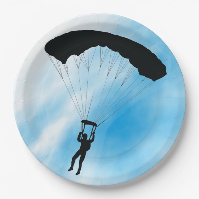 Skydiving Design Paper Party Plate (Front)