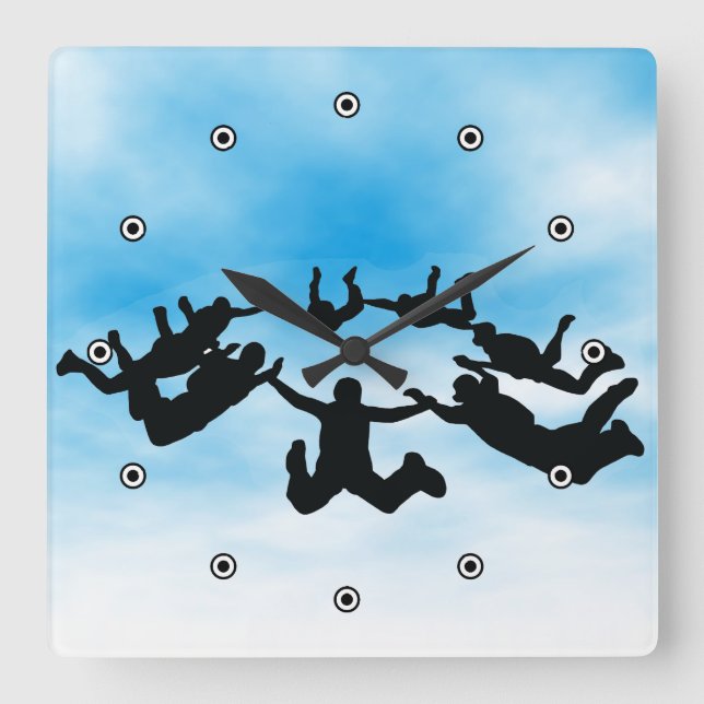 Skydiving Design Wall Clock (Front)