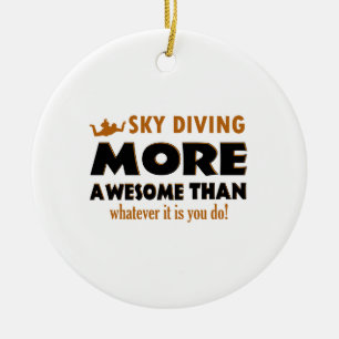Skydiving designs ceramic ornament