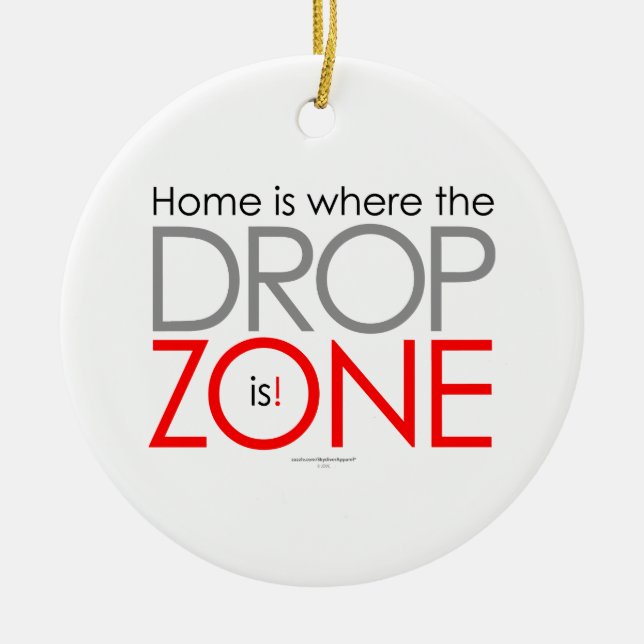 Skydiving Drop Zone Ceramic Ornament (Front)