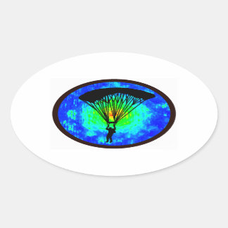 SKYDIVING EARTH VIEW OVAL STICKER