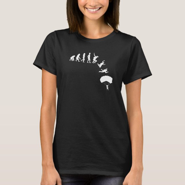 Skydiving Evolution Parachute Skydiver   T-Shirt (Front)