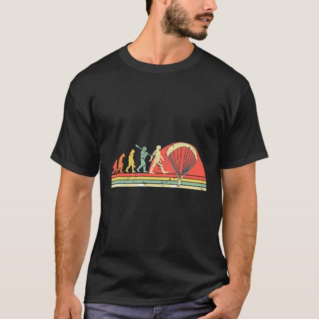 Skydiving Fun Vintage Retro Paragliding Evolution  T-Shirt (Front)