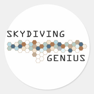 Skydiving Genius Classic Round Sticker
