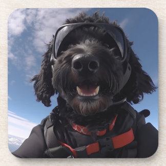 Skydiving Goldendoodle Coasters