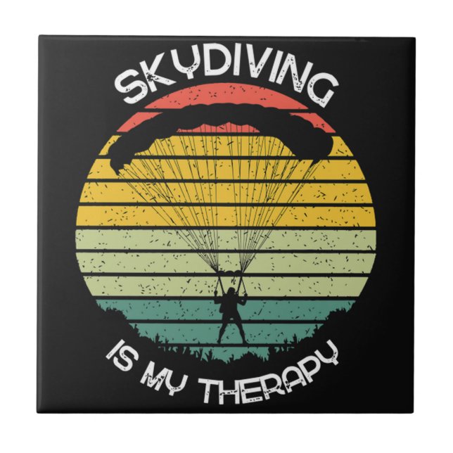 Skydiving Is My Therapy Tile (Front)