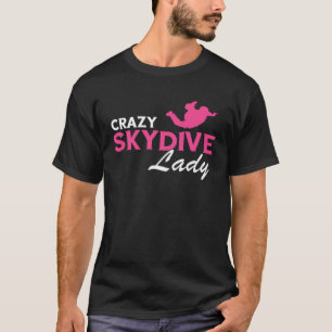 Skydiving Lady Parachutist Paragliding Parachute S T-Shirt