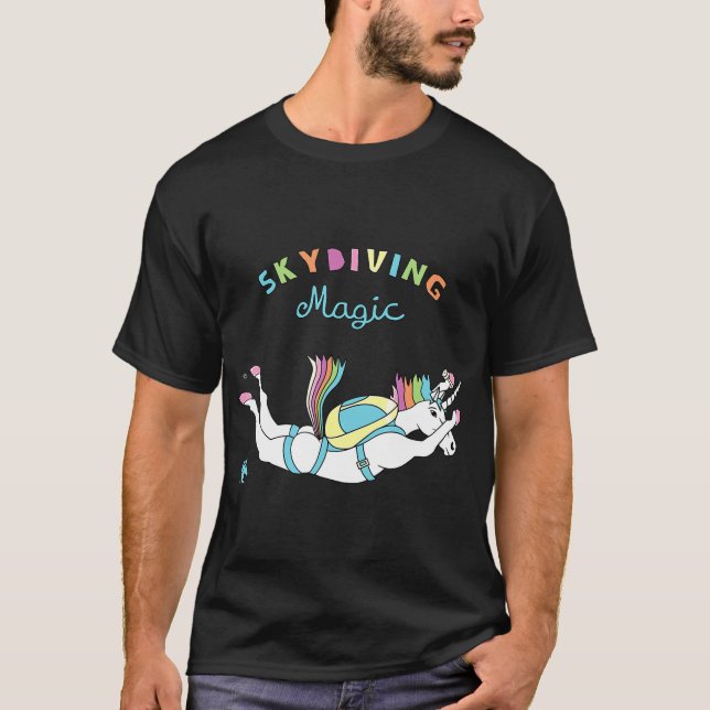 Skydiving Magic Unicorn T-Shirt (Front)