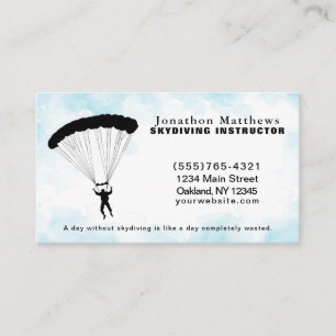 Skydiving Parachute Instructure Service Business Card