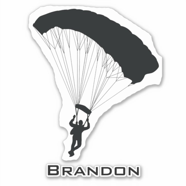Skydiving Parachuting Design Contour Sticker (Front)