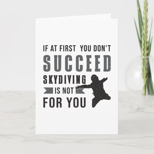 Skydiving Parachuting Skydiver Funny Gift Idea Card (Front)