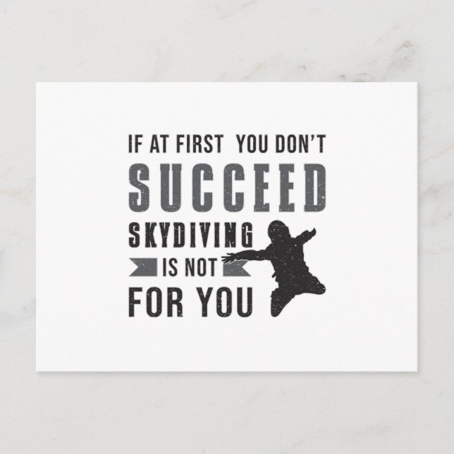 Skydiving Parachuting Skydiver Funny Gift Idea Postcard (Front)