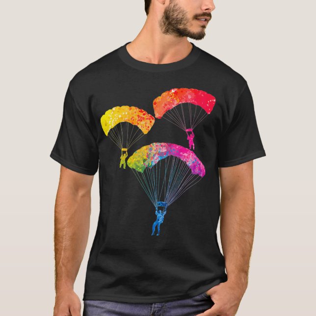 Skydiving Parachuting Skydiver Paratrooper Skydive T-Shirt (Front)