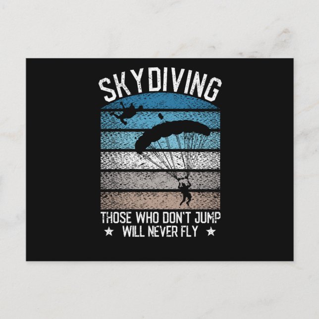 Skydiving parachuting skydiving parachute postcard (Front)