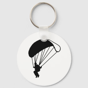 Skydiving parachutist keychain