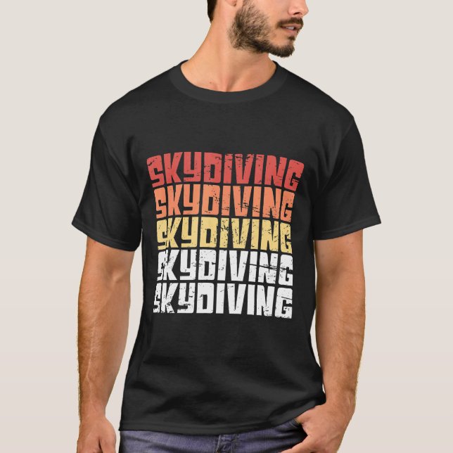Skydiving Retro Distressed Skydive T-Shirt (Front)