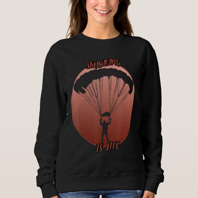 Skydiving Shadow In A Red Circle Sweatshirt (Front)