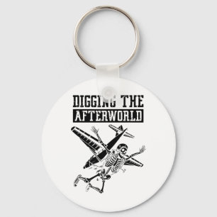 Skydiving Skeleton Surfing - Parachuting Sky Skydi Keychain