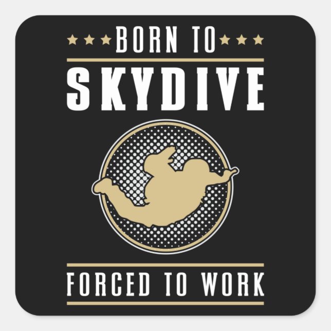 Skydiving Skydive Jump Skydiver Plane Funny Gift Square Sticker (Front)