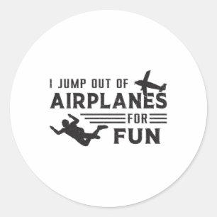 Skydiving Skydive Skydiver Jump Plane Gift Idea Classic Round Sticker