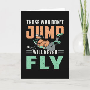 Skydiving Skydive Skydiver Jump Retro Funny Gift Card