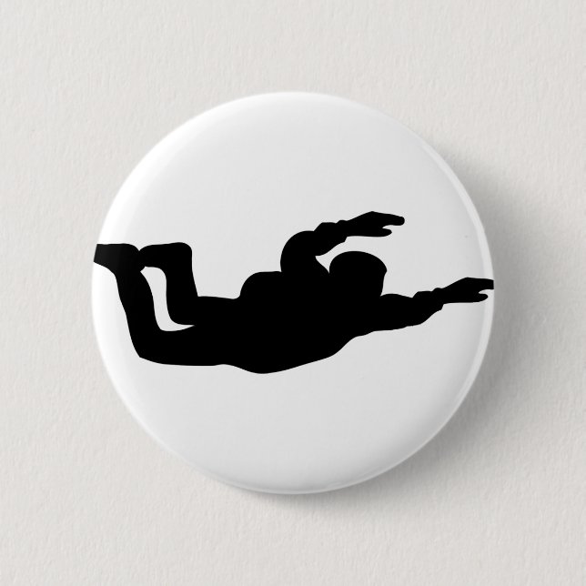 skydiving skydiver icon 2 inch round button (Front)