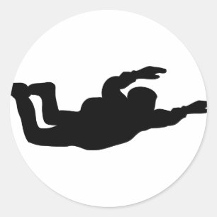 skydiving skydiver icon classic round sticker