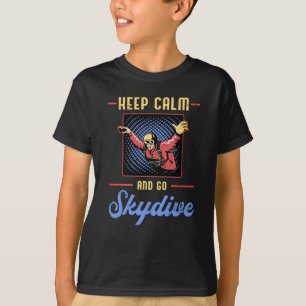 Skydiving Skydiver Retro Keep Calm Funny Gift T-Shirt