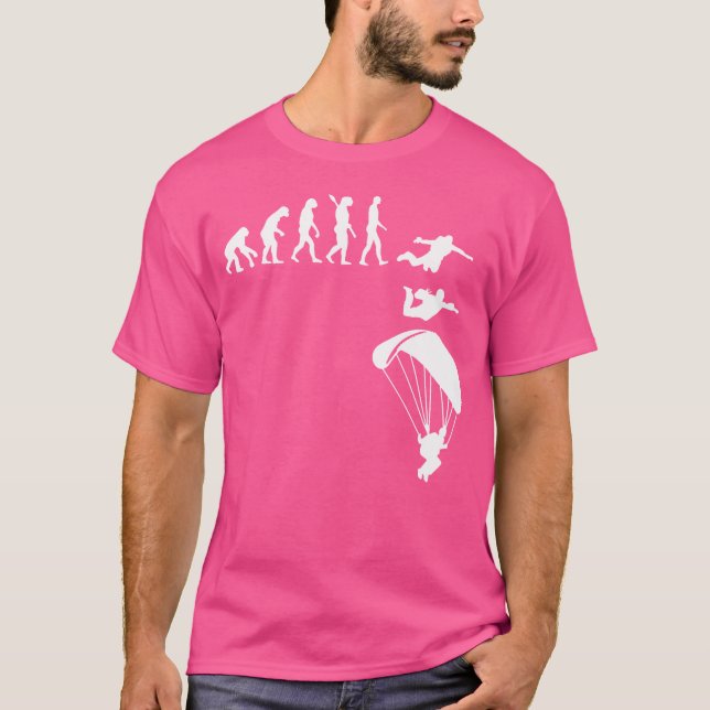 Skydiving Skydiving Evolution Funny Parachute T-Shirt (Front)