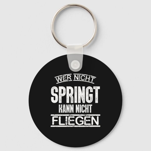 Skydiving Wingsuiting Skydivers Paragliding Parach Keychain (Front)