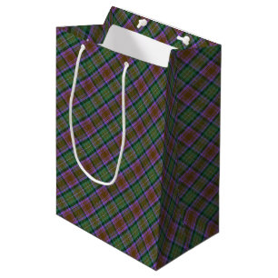 Skye Green and Violet Highland Plaid Pattern Medium Gift Bag