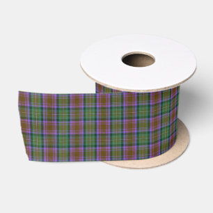 Skye Green Violet Earth Tartan Plaid Satin Ribbon