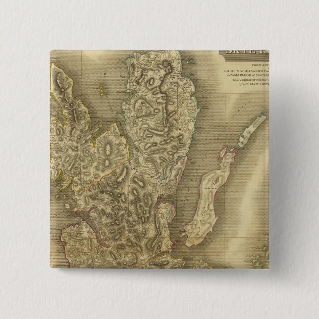Skye Island 2 Inch Square Button (Front)