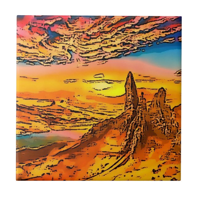 Skye old man of storr Scotland           Tile (Front)