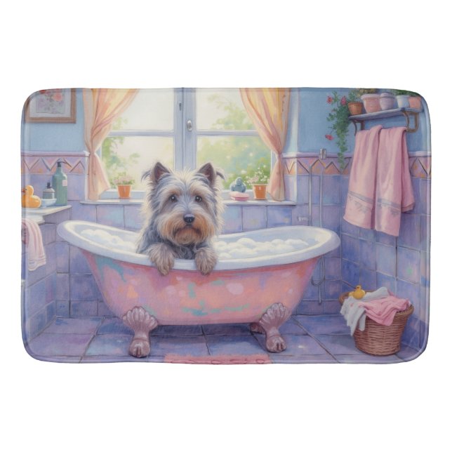 Skye Terrier Bath Time Cozy Bathroom Decor Mat (Front)