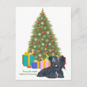 Skye Terrier Christmas Holiday Postcard