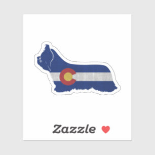 Skye Terrier Colorado Flag Silhouette