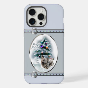 Skye Terrier Cute Blue Christmas Holidays iPhone 15 Pro Max Case