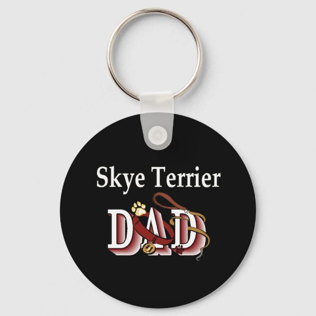 skye terrier dad Keychain (Front)