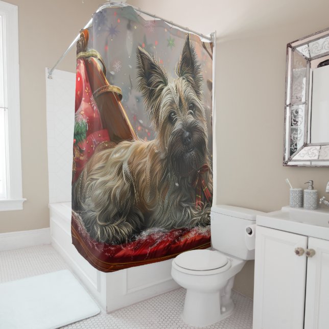 Skye Terrier Dog Christmas Festive (In Situ)