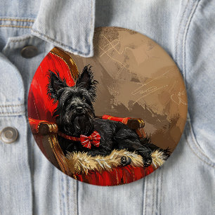 Skye Terrier Dog Christmas Festive 6 Inch Round Button