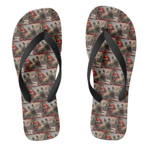 Skye Terrier Dog Christmas Festive Flip Flops