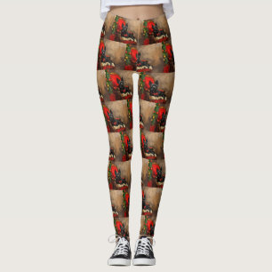 Skye Terrier Dog Christmas Festive  Leggings
