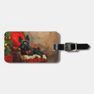 Skye Terrier Dog Christmas Festive  Luggage Tag