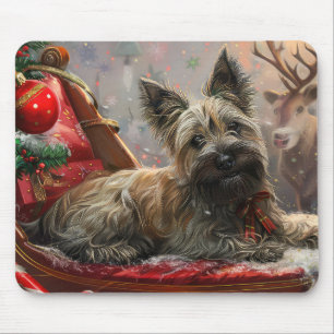 Skye Terrier Dog Christmas Festive Mouse Pad
