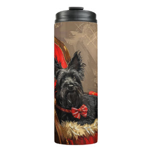 Skye Terrier Dog Christmas Festive Thermal Tumbler