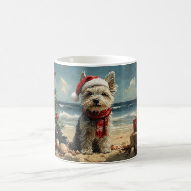 Skye Terrier Dog Christmas Vintage Beach Coffee Mug (Center)