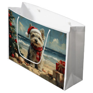 Skye Terrier Dog Christmas Vintage Beach Large Gift Bag